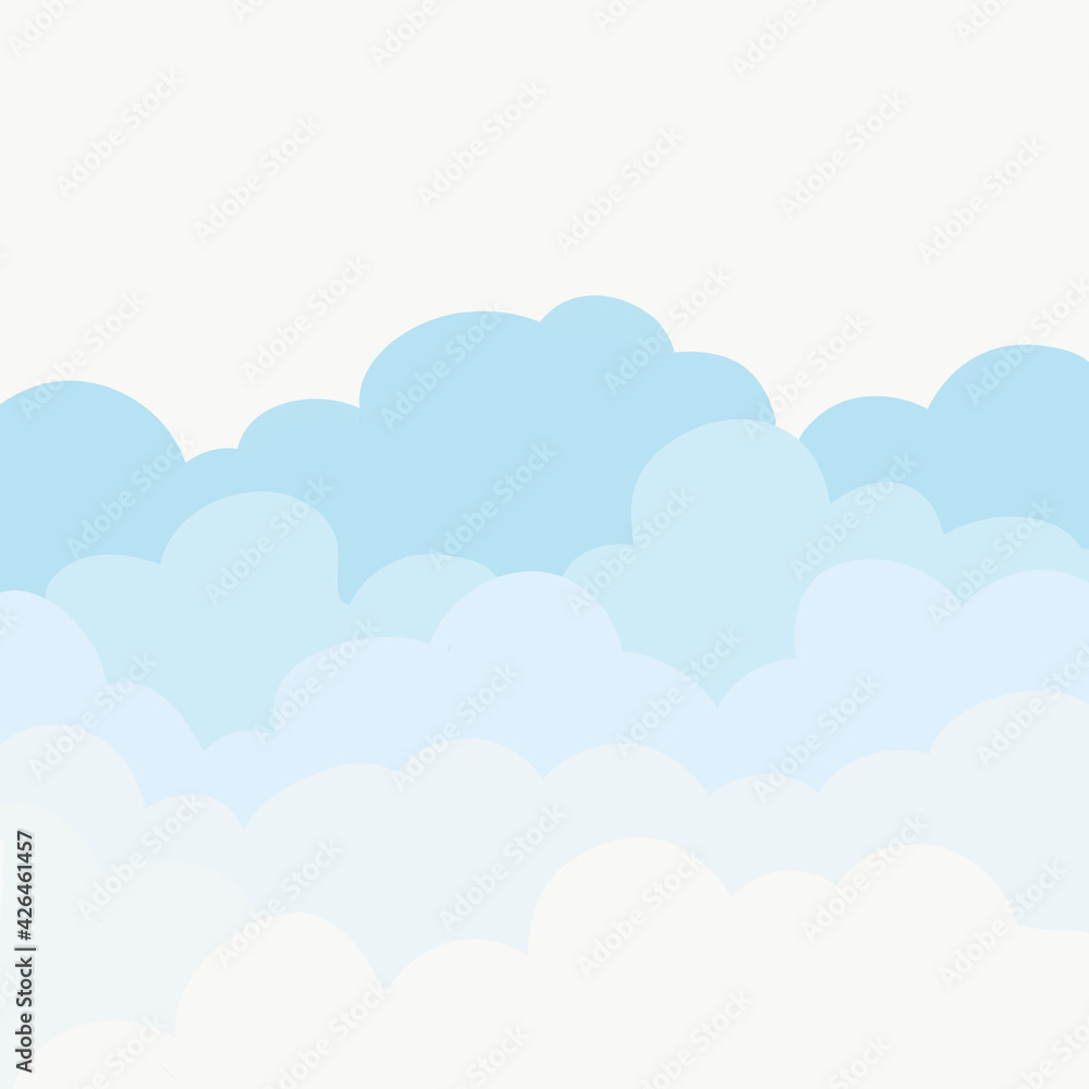 Abstract cloudscape with fluffy clouds. Flat style vector illustration. Abstract cloudscape with fluffy clouds. Flat style vector illustration.