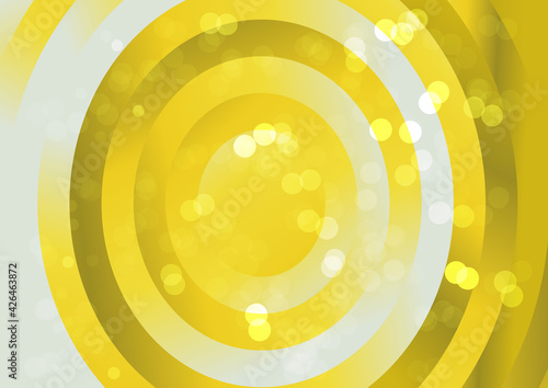Yellow and White Gradient Concentric Circles Background Vector Art