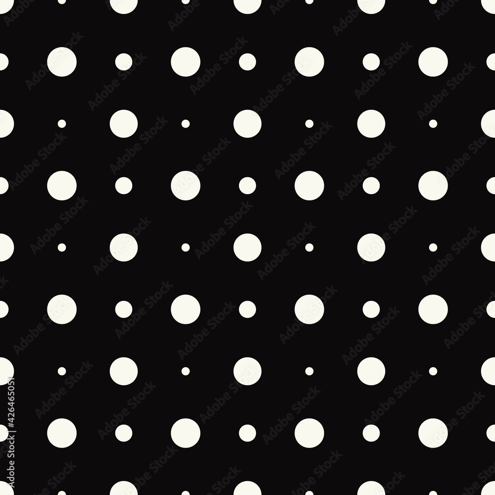 White same dots, but different size. Vector seamless polka dots. White same dots, but different size. Vector seamless polka dots.