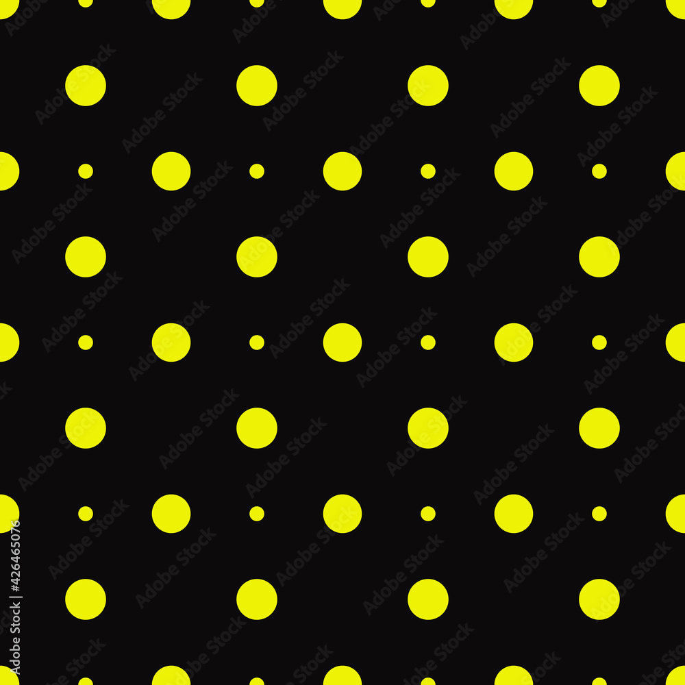 Yellow dots and black background. Vector. Yellow dots and black background. Vector.