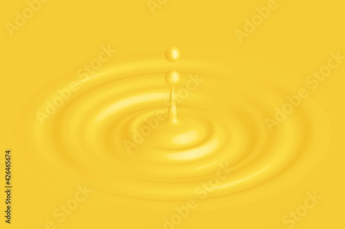 oil drop splash in yellow colored. vector illustration