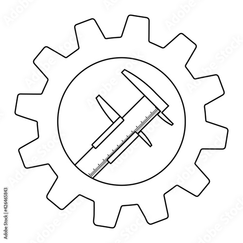 Calipers tool im gear simple flat icon illustration