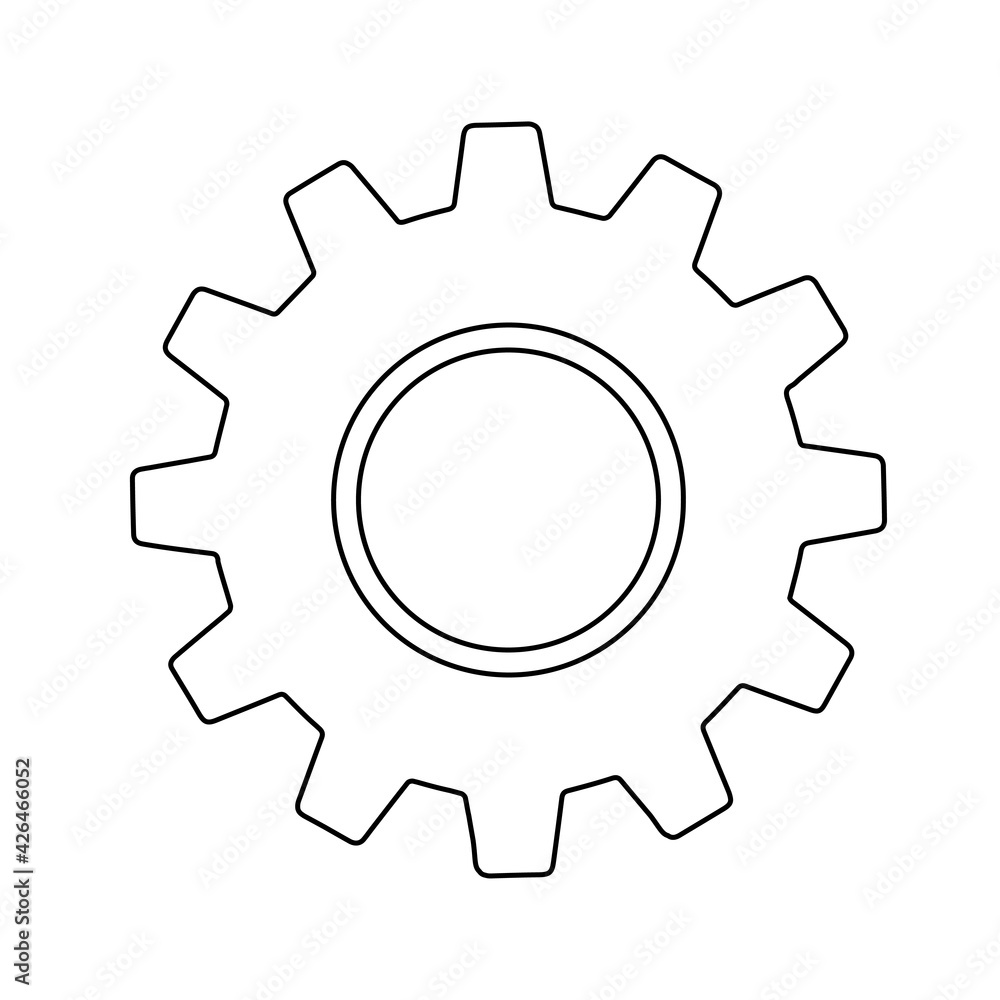 Gear sign simple icon on background. icon of work tools