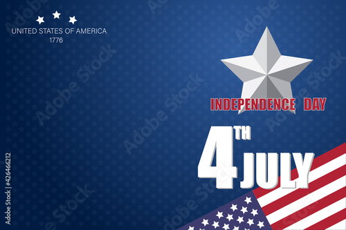 Independence Day of the USA. Fourth of July Design with Flag and Stars