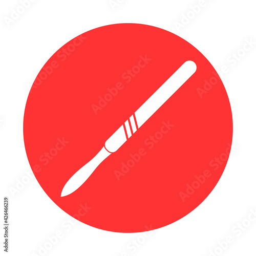 Medical scalpel icon. Hospital surgery knife sign illustration