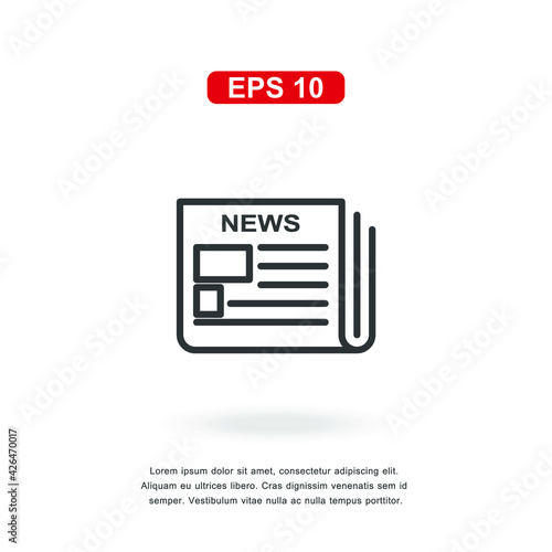 web icon newspaper sign isolated on white background. Simple vector illustration.