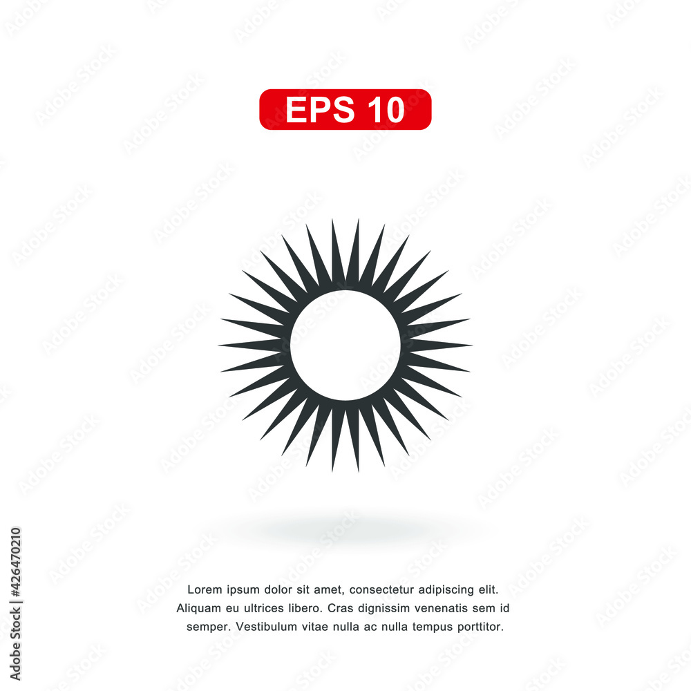 Fototapeta premium web icon sun sign isolated on white background. Simple vector illustration.
