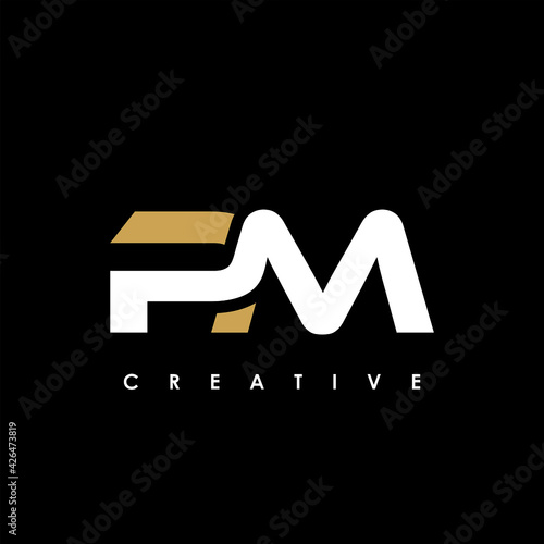 PM Letter Initial Logo Design Template Vector Illustration