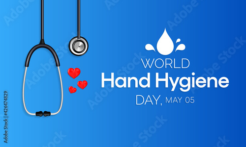 World Hand hygiene day is observed every year on May 5, the Day mobilizes people around the globe to increase adherence to hand cleanliness in health care facilities. Vector illustration.