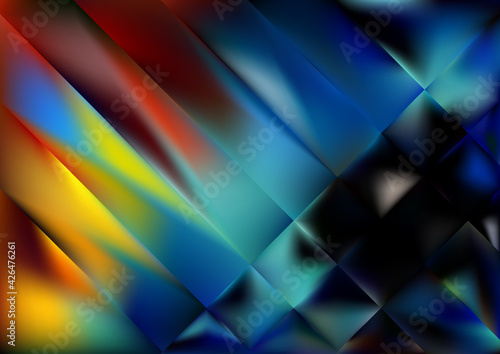 Red Yellow and Blue Shiny Diagonal Stripes Background Vector Art
