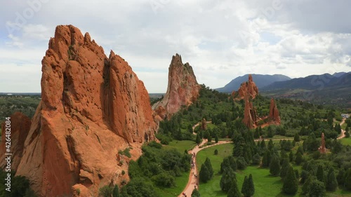 epic drone shot of garden of the gods in colorado springs