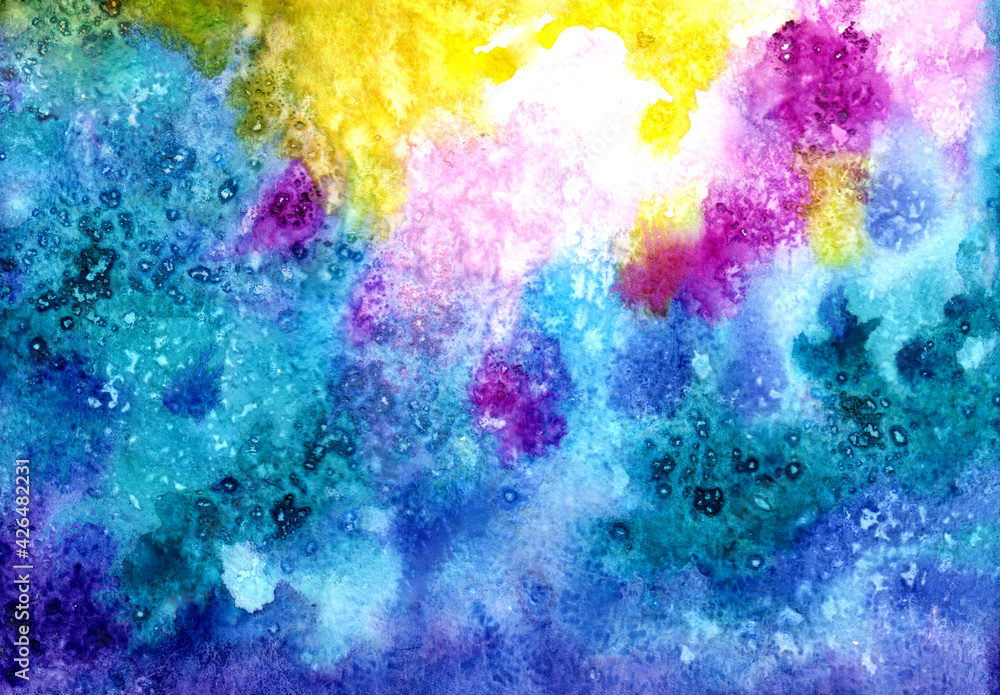 abstract watercolor background, texture hand drawn illustration. Design template for poster, card, banner, flyers. Space