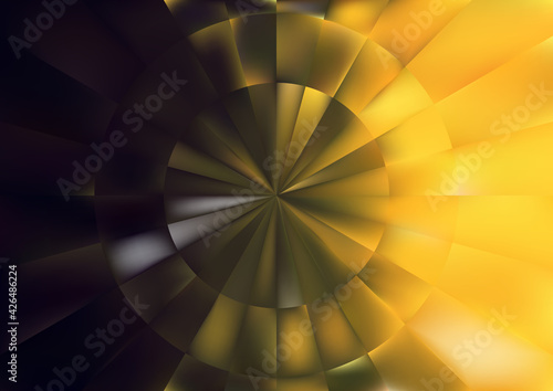 Abstract Black and Yellow Geometric Illusion Background Vector Art