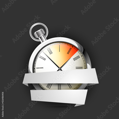Antique Countdown icon band. Pocket Analog timer icons set, illustration, Old Clock picture banner, watch icon in stripe