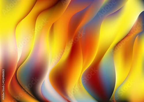 Abstract Red Yellow and Blue Wavy Background Vector Graphic