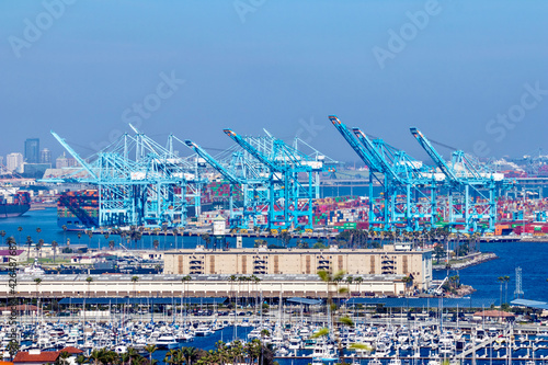 Port of Los Angeles in Long Beach, California USA 