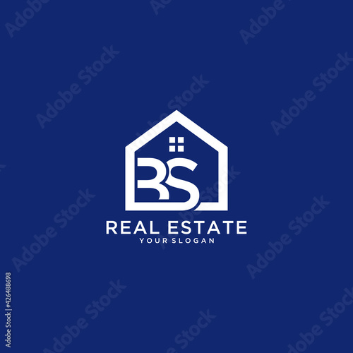 Letter bs home logo design
