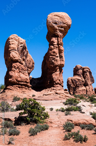 Rock formations at Garden of Eden in Arches National Park - Moab, Utah