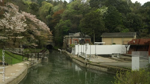 Kyoto,Japan-April 2, 2021: Keage Confluence Tunnel on Biwako Sokui or Lake Biwa Canal in Kyoto, Japan
 photo