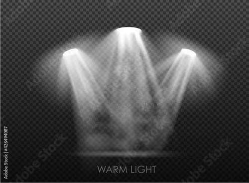 warm light set of bulb on a transparent background