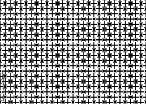 Patr  n de enrejado de rayas negras con cuadrados en blanco y negro sobre fondo blanco