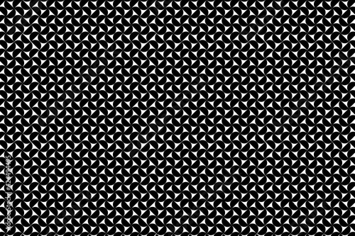 Patrón de medios círculos negros emparejados y ordenados alternadamente sobre fondo blanco