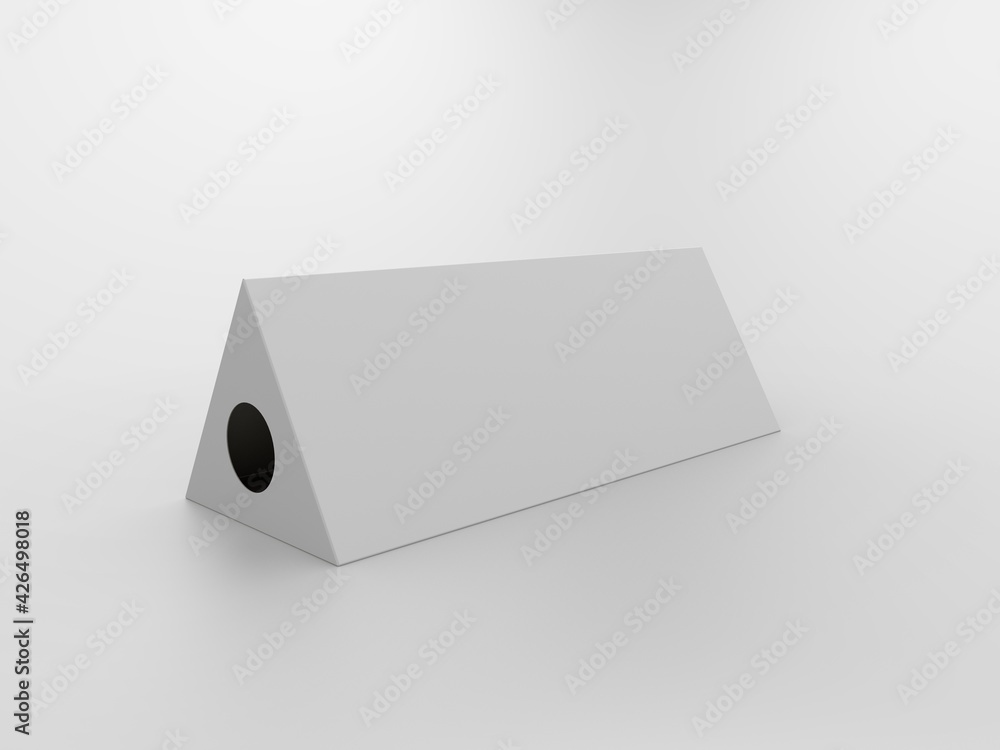 Fototapeta premium 3D Packaging Triangle Blank Box Mockup