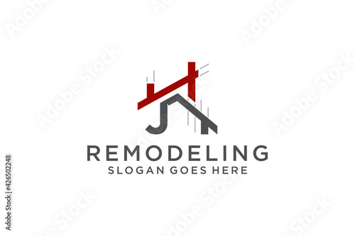 Foto Letter J for Real Estate Remodeling Logo