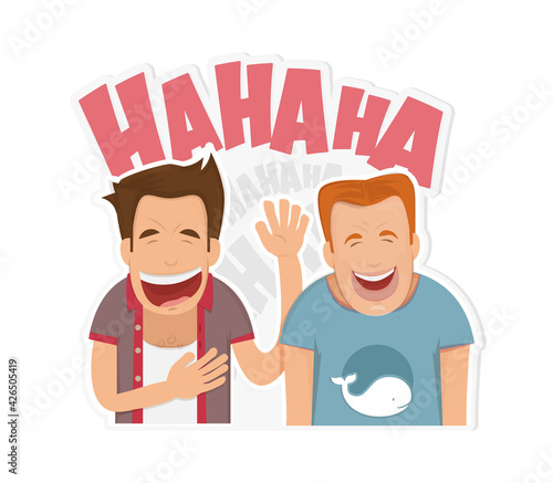 Best friends laughing sticker