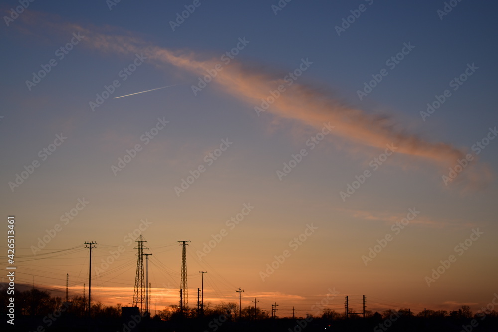 The evening sky by the bay