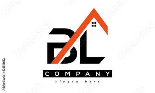 initial BL letter real estate construction logo vector