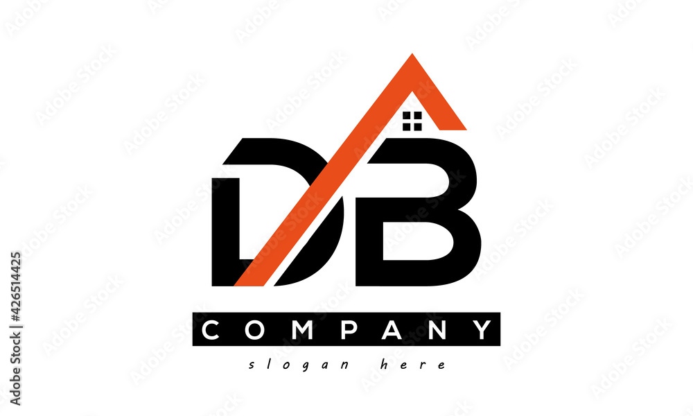 initial DB letter real estate construction logo vector Stock Vector