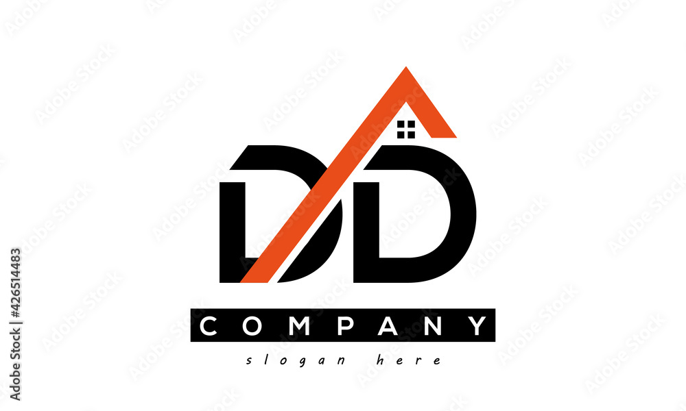 initial DD letter real estate construction logo vector Stock Vector