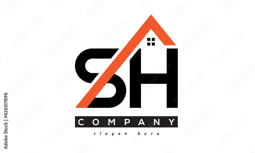 initial SH letter real estate construction logo vector Stock Vector Adobe Stock