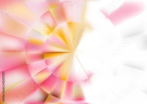Pink Yellow and White Abstract Geometric Illusion Background Vector