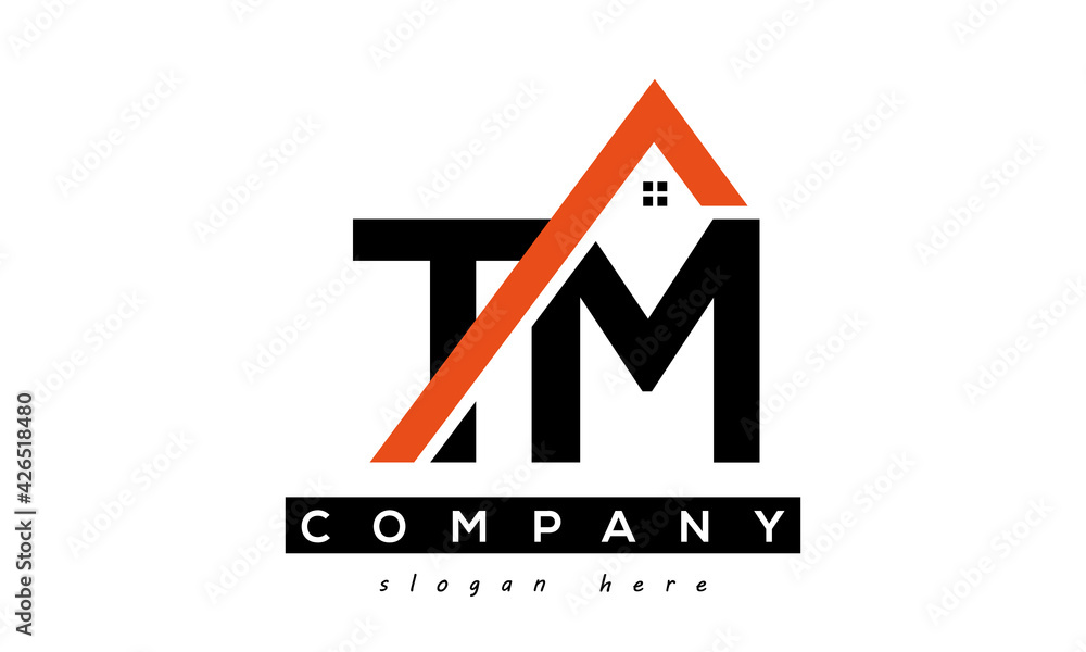 initial TM letter real estate construction logo vector Stock Vector
