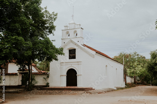 Architecture and facade of the Santa Bárbara chapel. Huila, Colombia. photo