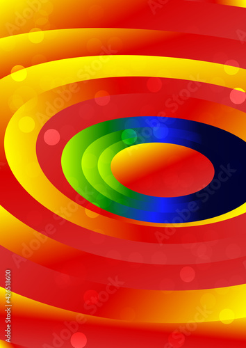 Abstract Red Yellow and Blue Fluid Gradient Circles Background