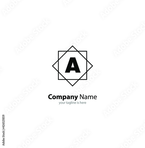 The simple luxury logo of letter a with white background