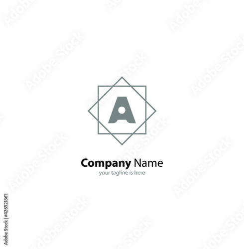 The simple luxury logo of letter a with white background