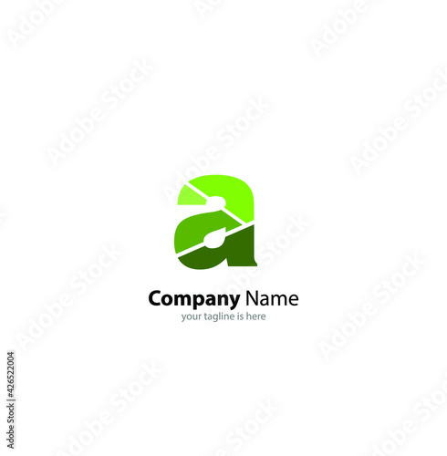 The simple luxury logo of letter a with white background