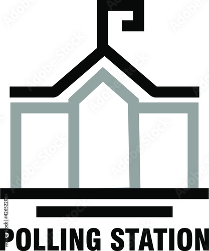 Polling Station icon black and white