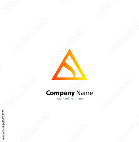 The simple luxury logo of letter a with white background