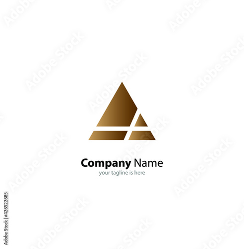 The simple luxury logo of letter a with white background