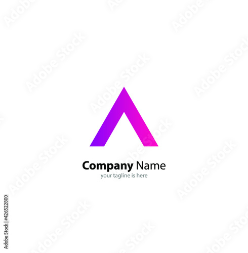 The simple luxury logo of letter a with white background