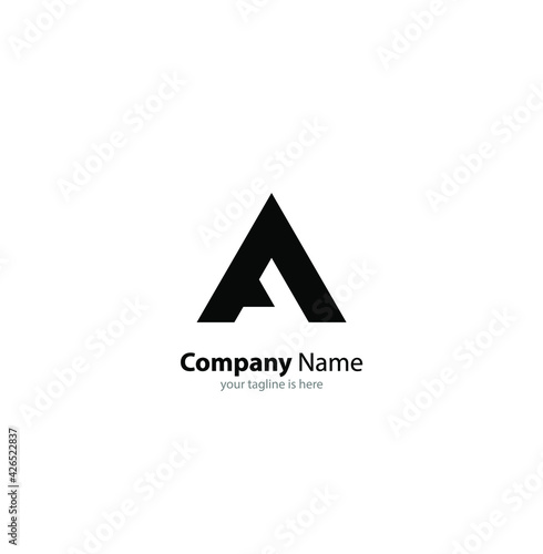 The simple luxury logo of letter a with white background