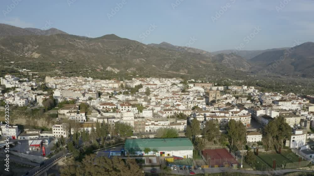 Rooftop view over Orgiva town in the Alpujarra mountains in Spain. Rooftop view over Orgiva town in the Alpujarra mountains in Spain.