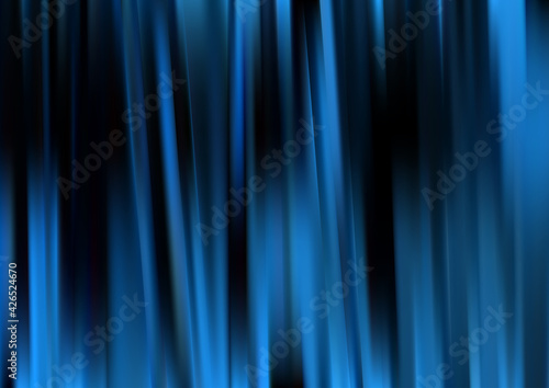 Abstract Black and Blue Shiny Vertical Stripes Background