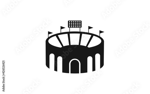 Stadium vector flat icon. Isolated football, soccer stadium emoji illustration