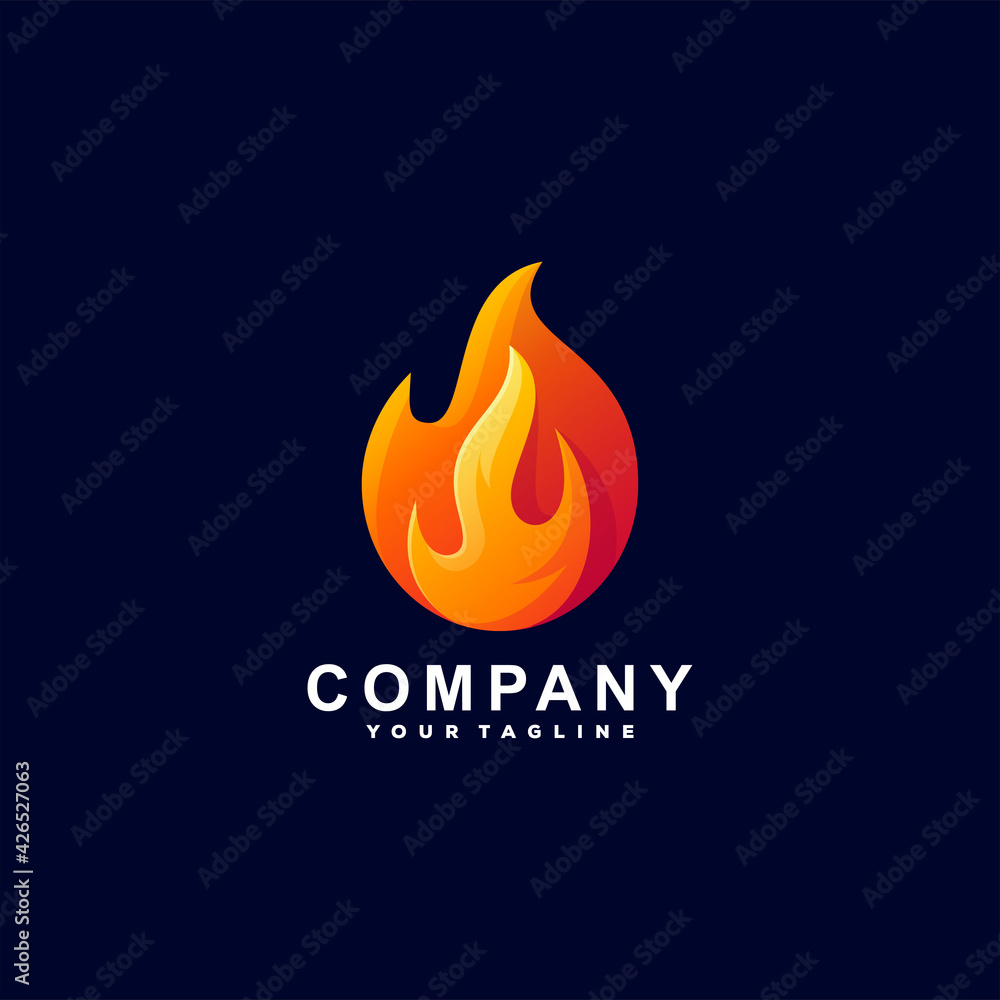 flame fire gradient logo design flame fire gradient logo design